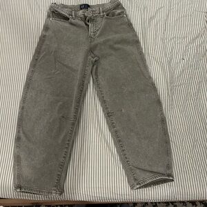 GAP gray-brown Barrel Crop Jeans